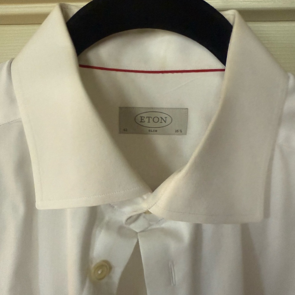 Eton White Dress Shirt with Crisp Collar and Quality Fabric